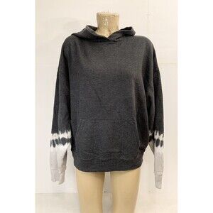 NWT Victoria’s Secret PINK Hoodie XS X Small 26" Long Sleeve Gray White Tie Dye